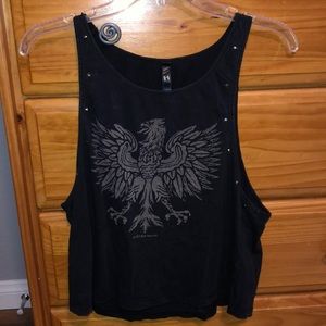 Black tank top with eagle